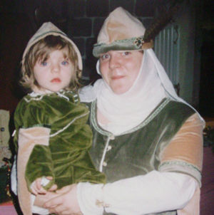 Sage Green and Tan Velvet Bycocket with Wimple and Veil Sage Green and Tan Velvet Bycocket with Wimple and Veil