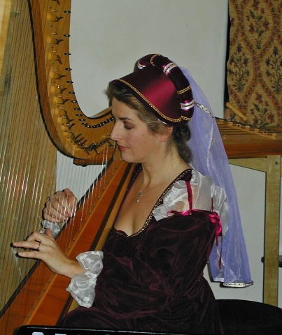 Burgundy Velvet and Silk Flemish Hood with Veil