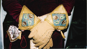 Goldwork and silkwork hand embroidered gloves