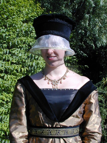 Black Velvet Mortar Hennin with Eye Veil Black Velvet Mortar Hennin with Eye Veil