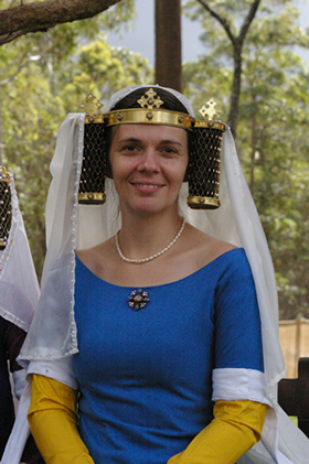C14th Gold Metal Templars with Pearl edged Silk Veil C14th Gold Metal Templars with Pearl edged Silk Veil