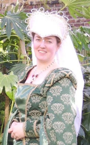 White Raw Silk Attifet Headdress with White and Gold Jewels and Pearls White Raw Silk Attifet Headdress with White and Gold Jewels and Pearls